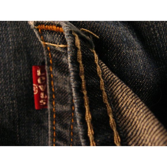 LEVIS 527 CUTOFF JEANS SHORTS 33 MEASURED Denim Daisy Dukes HIGH WAIST - Picture 9 of 11